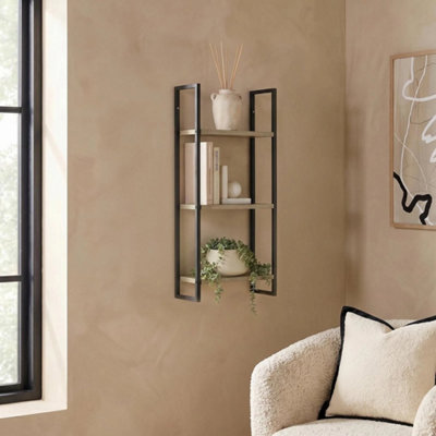  - Wall Mounted Shelf 3/5 Tier Home Display Unit Shelving Rack Space Saving 3 TierLight Wood