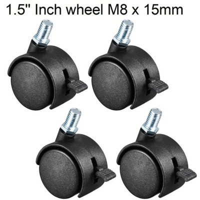  - 4Xpcs 1.5 Inch Castor Wheel Swivel Caster Threaded