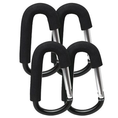 4X Carabiner Buggy Clips Pram Bag Hooks Pushchair