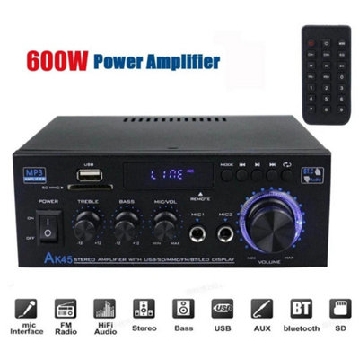 600W Bluetooth Stereo Amplifier Amp Hifi Audio Radio