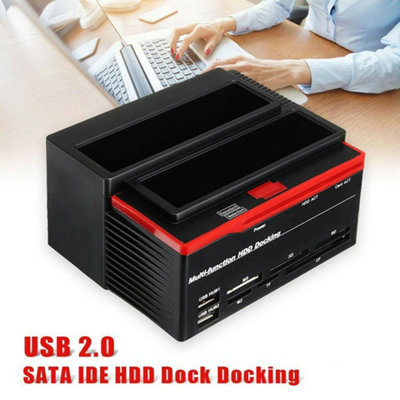 B&Q All In One Hdd Docking/dock Station Hd Dual Bay Usb To Sata Ide 2.5" 3.5".