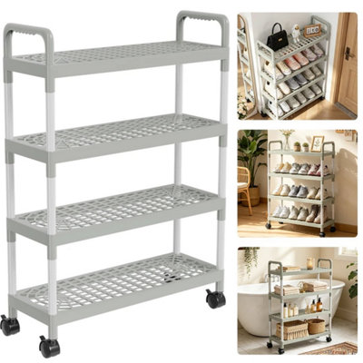 4 Tier Shoe Rack Stand Storage Organizer Lightweight Compact Shoe Shelf