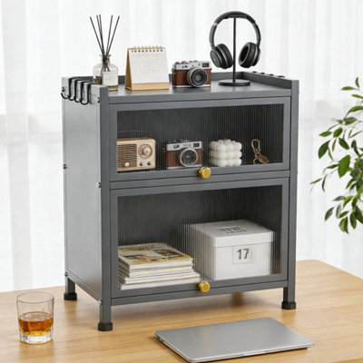 - 3 Tier Kitchen Storage Cabinet Larder Pantry Cupboard Microwave Stand Shelve