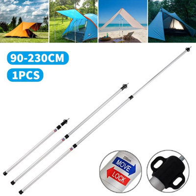  - 230Cm Tent Poles Telescopic Adjustable Awning Canopy Tarp Pole Support Rod