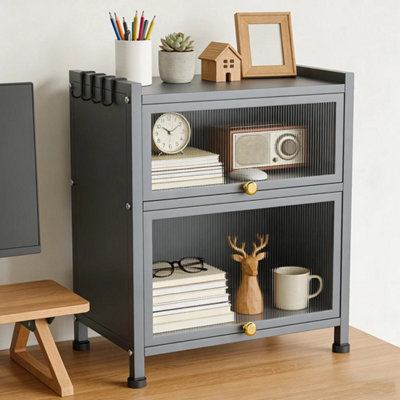  - 1 Pcs 3 Tier Kitchen Storage Cabinet Larder Pantry Cupboard Microwave Stand Shelve