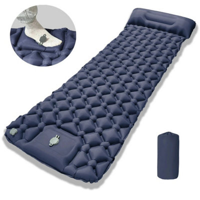  - Blue  Inflatable Mat Camping Sleeping Self Inflating Mattress Bed