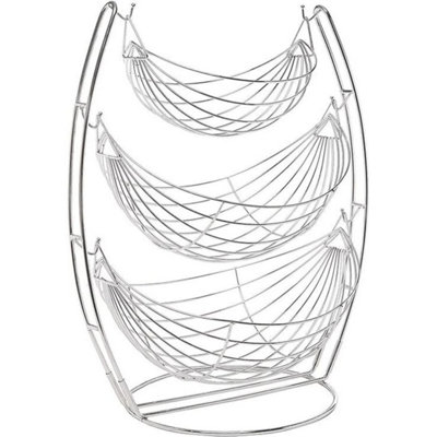  - 3 Tier Chrome Swinging Storage Stand Fruit Vegetable Basket Rack