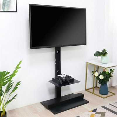  - Floor Tv Stand Mount Bracket With 2 Av Shelves For 32-65 Inch