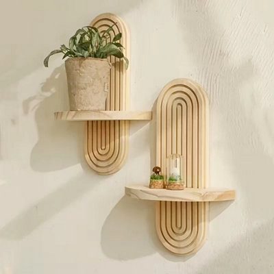  - Wall Shelf Rainbow Hanging Candle Holder Decor Storage Rack Home