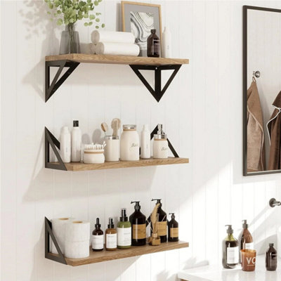 Wood Floating Shelves Rustic Farmhouse Wall Shelf Bedroom Bathroom