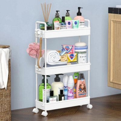  - Storage Cart With 4 Tier Rolling Utility Trolley With Lockable Wheels