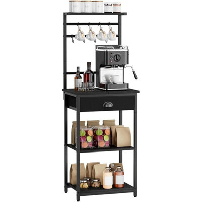 - 5 Tier Coffee Bar Station Bakers Rack With Coffee Pod Holder Coffee