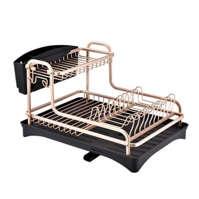  - Dish Drainer Rack Bowl Plate Draining Drip Tray Kitchen Sink