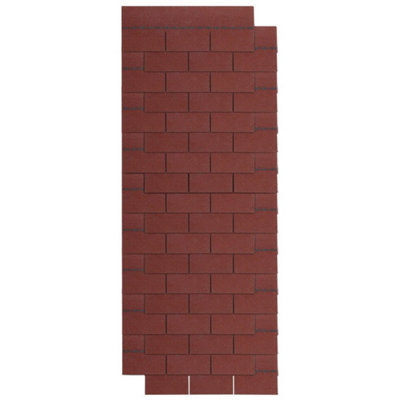  - 18Pcs Red Asphalt Roof Shingles 2.61Sqm Self-Adhesive Sheds Roofing Felt Tiles