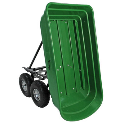  - 75L Garden Tipping Dump Cart 250 Kg Wheelbarrow Trolley