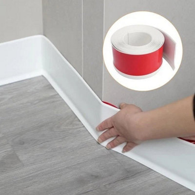  - 6MWhite Flexible Pvc Sit On Skirting Board 80mm