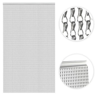  - Aluminium Door Fly Screen Metal Chain Curtain Insect Pest Blinds 214Cm X 90Cm