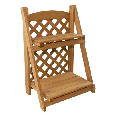  - Outdoor Wooden Planter Novelty Wheelbarrow 2/3 Tier Shelf Flower Plant Trellis
