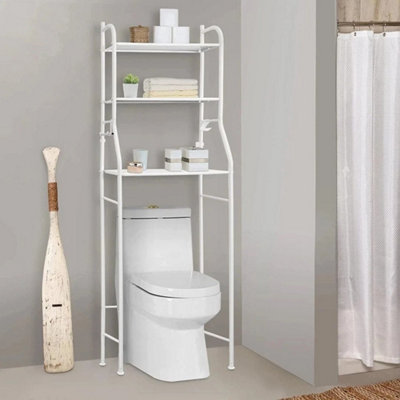  - White 3 Tier Over Toilet & Laundry Storage Rack Bathroom Washing Machine Shelf Rack