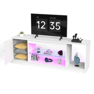  - 148Cm Modern Tv Stand Entertainment Center With Cabinet Led Unit