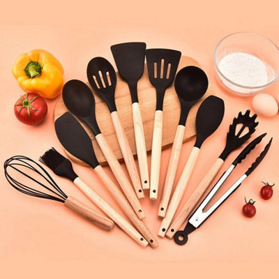  - 12 Pcs Silicone Kitchen Utensil Set With Holder Heat Resistant Cooking Utensils