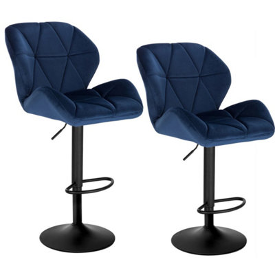  - Woltu 2 Pcs Bar Stools High Chairs Breakfast Dining Stools For Kitchen Counter Blue