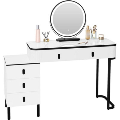  - Dressing Table Vanity Makeup Desk  Led Mirror 5 Drawers