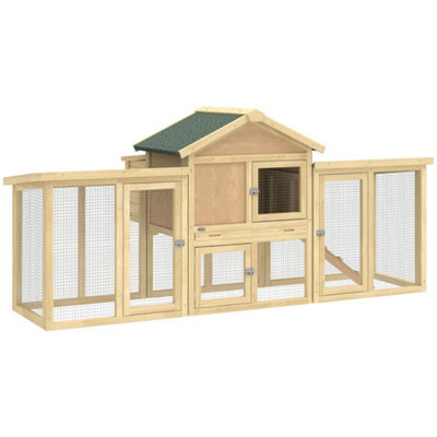  - Pawhut Wooden Chicken Coop Hen House With Nesting Box Run