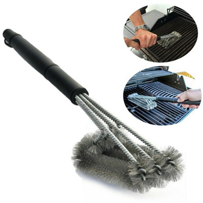  - Stainless Steel Bbq Cleaning Brush Tool Grill Cleaner Barbecue Wire Heads Clean