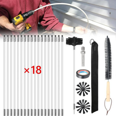  - 24X Flexible Chimney Sweep Set Flue Sweeping Brush