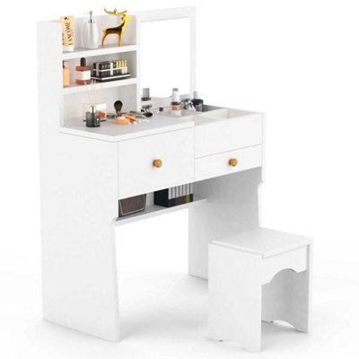  - Dressing Table With Drawers Mirror Stool Set Makeup Desk Vanity Table