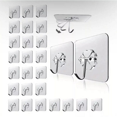 - Strong Self Adhesive Hook Sticky Hooks Heavy Duty Wall Seamless Stick  100Pcs Hooks
