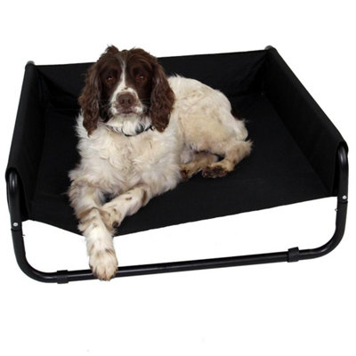  - Black Medium Elevated Pet Dog Bed Cat Raised Sides Camping Cot Indoor