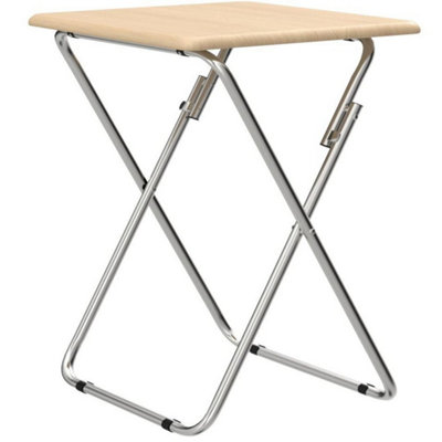  - Folding Snack Table Wooden Tv Side Laptop Coffee Tea Picnic New Natural