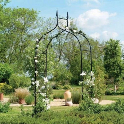 - Metal Garden Arch Rose Plant Climbing Trellis Archway Climber Arched Frame 2.5M