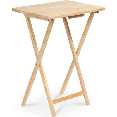  - Folding Snack Table Wooden Tv Side Laptop Coffee Tea Picnic New By  Natural