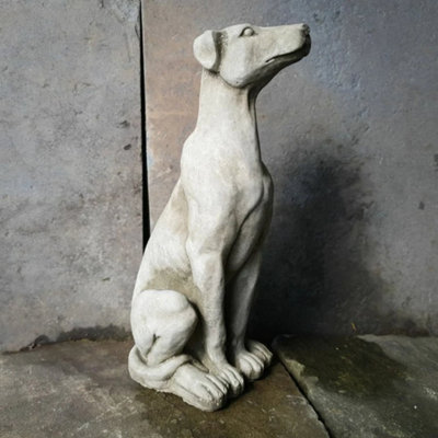  - Sitting Puppy Dog Stone Statue Animal Puppy Garden Outdoor Ornament Decoration
