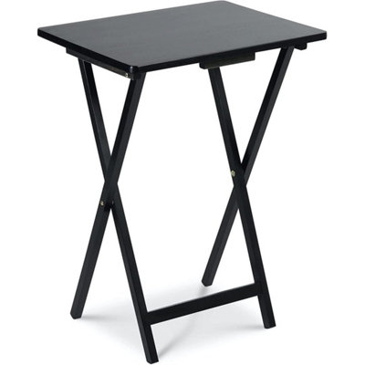  - Folding Snack Table Wooden Tv Side Laptop Coffee Tea Picnic New By  Black