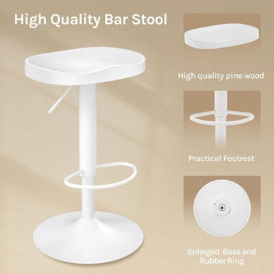  - Swivel Bar Stool Gas Lift Barstool Breakfast 1X White