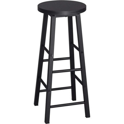  - 2X Bar Stools Kitchen Breakfast Pub Stools  Black