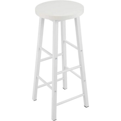  - 2X Bar Stools Kitchen Breakfast Pub Stools White