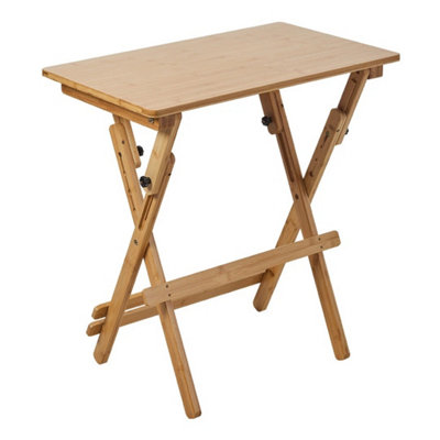  - Foldable Bamboo Wood Dining Table Laptop Desk Kitchen Camping Table