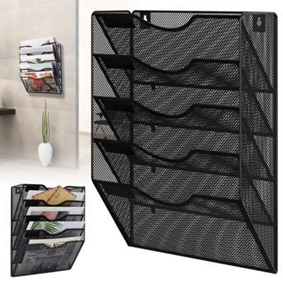  - 5 Tiers A4 Magazine Holder Magazine Rack Wall Mounted File Organiser