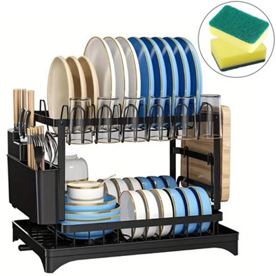  - Dish Drainer Rack Cutlery Holder Plate Rack Kitchen Sink With Drip