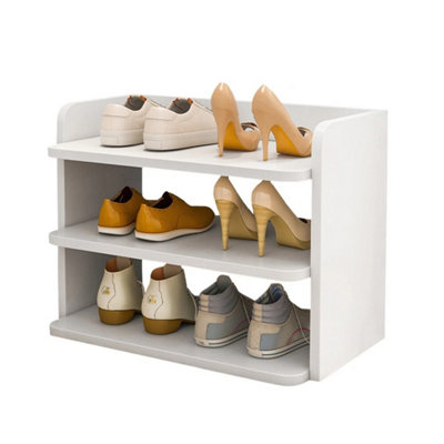  - 3 Tier Shoe Rack Organiser Wooden Footwear Stand Storage Shelf