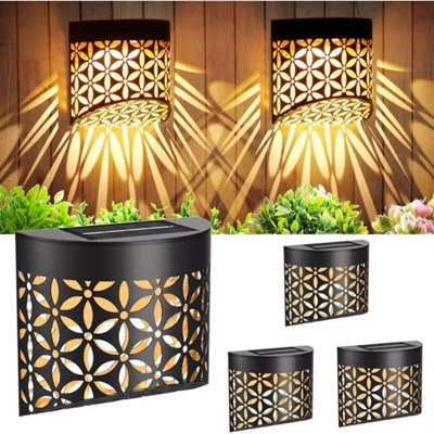  - 4X Super Bright Solar Powered Door Fence Wall Lights Led Outdoor Garden Lamp