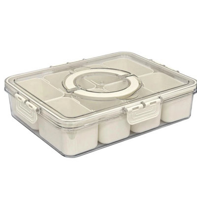 - Divided Serving Tray Snack Tray With Lid 8 Compartment Snack Box Container
