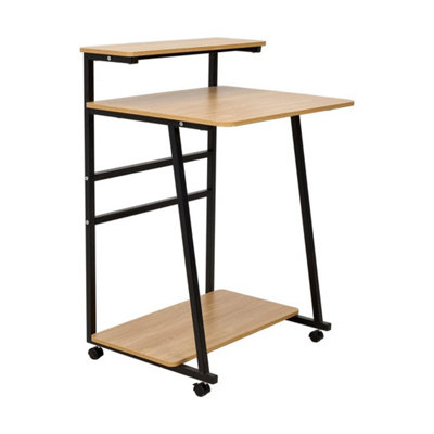  - 3 Tier Mobile Computer Desk Writing Study Table Desk Laptop Table With Shelves