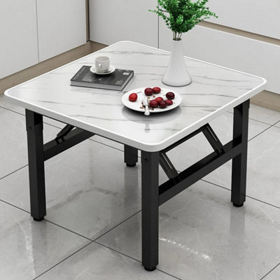  - 60Cm Marble Coffee Table Foldable Metal Frame Living Room Dining Room Furniture