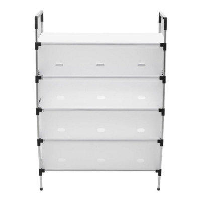  - 5 Tier Tall Metal Shoe Stand Storage Organiser Rack Hallway Footwear Shelf Unit